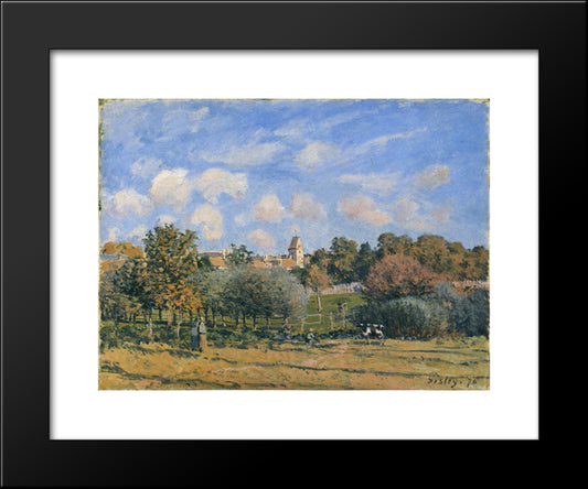 Church At Noisy Le Roi In Autumn 20x24 Black Modern Wood Framed Art Print Poster by Sisley, Alfred
