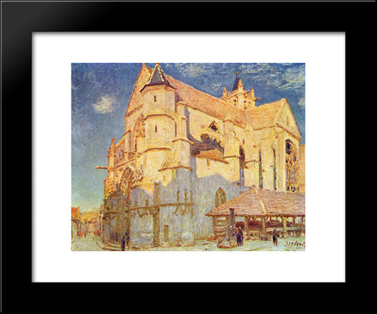 Church Of Moret 20x24 Black Modern Wood Framed Art Print Poster by Sisley, Alfred