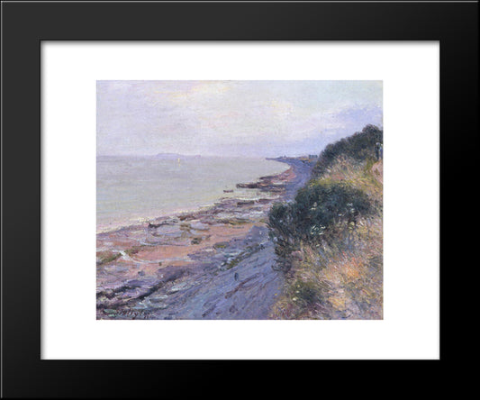 Cliffs At Penarth, Evening, Low Tide 20x24 Black Modern Wood Framed Art Print Poster by Sisley, Alfred