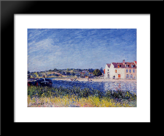 Confluence Of The Seine And The Loing 20x24 Black Modern Wood Framed Art Print Poster by Sisley, Alfred