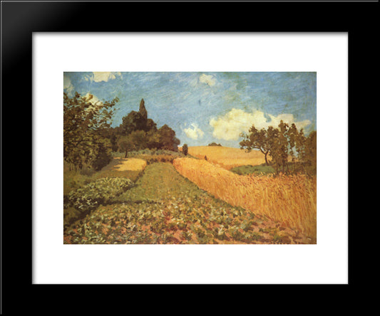Cornfield 20x24 Black Modern Wood Framed Art Print Poster by Sisley, Alfred