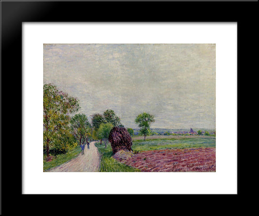 Countryside Near Moret 20x24 Black Modern Wood Framed Art Print Poster by Sisley, Alfred