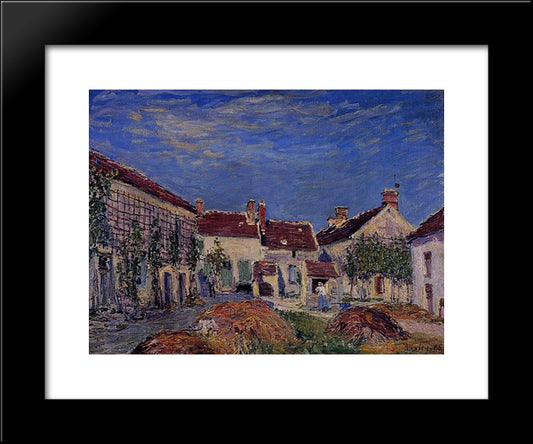 Courtyard At Les Sablons 20x24 Black Modern Wood Framed Art Print Poster by Sisley, Alfred