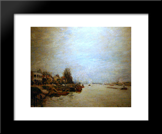 Dawn 20x24 Black Modern Wood Framed Art Print Poster by Sisley, Alfred