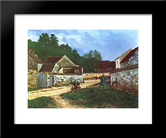 Dorfstrasse In Marlotte 20x24 Black Modern Wood Framed Art Print Poster by Sisley, Alfred