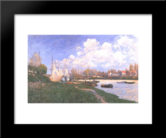 Drying Nets 20x24 Black Modern Wood Framed Art Print Poster by Sisley, Alfred
