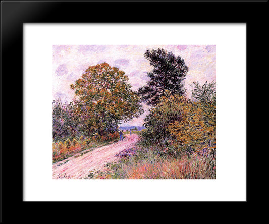 Edge Of The Fountainbleau Forest Morning 20x24 Black Modern Wood Framed Art Print Poster by Sisley, Alfred