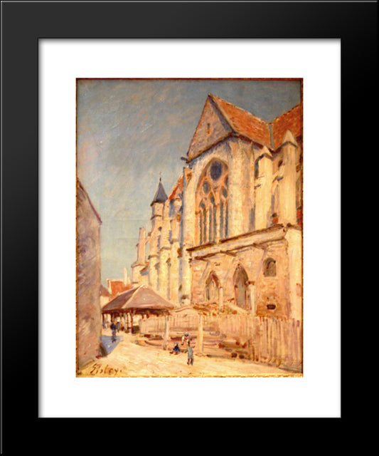 Eglise De Moret 20x24 Black Modern Wood Framed Art Print Poster by Sisley, Alfred