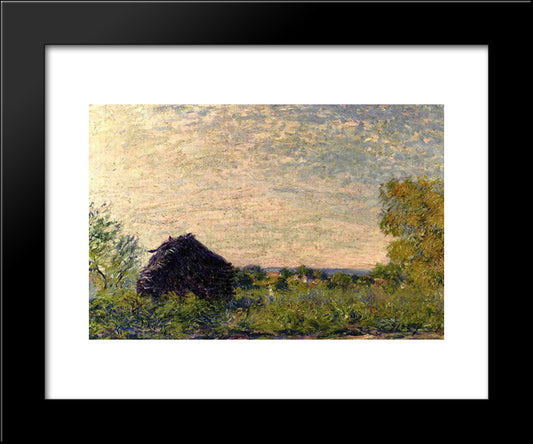 Haystack 20x24 Black Modern Wood Framed Art Print Poster by Sisley, Alfred