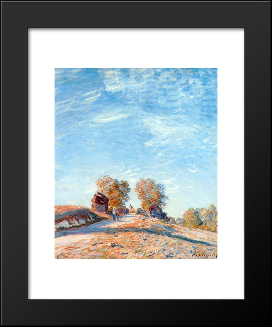 Hill Path In Sunlight 20x24 Black Modern Wood Framed Art Print Poster by Sisley, Alfred
