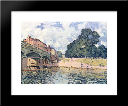 His At Suresne 20x24 Black Modern Wood Framed Art Print Poster by Sisley, Alfred