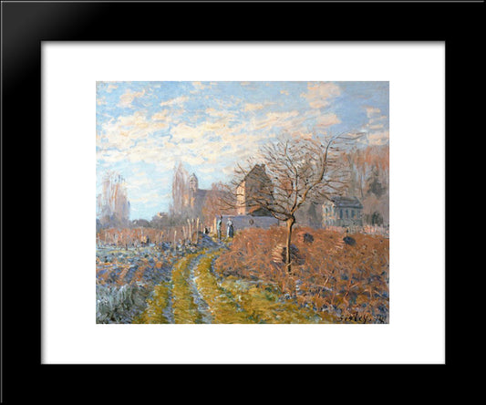 Hoar Frost St. Martin S Summer (Indian Summer) 20x24 Black Modern Wood Framed Art Print Poster by Sisley, Alfred