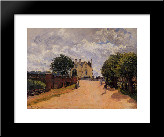 Inn At East Molesey With Hampton Court Bridge 20x24 Black Modern Wood Framed Art Print Poster by Sisley, Alfred