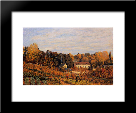 Kitchen Garden At Louveciennes 20x24 Black Modern Wood Framed Art Print Poster by Sisley, Alfred
