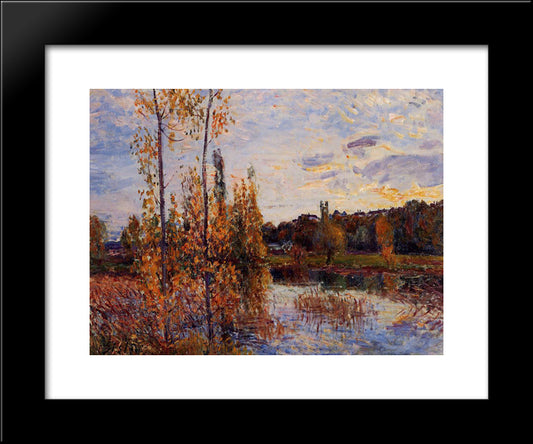 L Etang De Chevreuil 20x24 Black Modern Wood Framed Art Print Poster by Sisley, Alfred