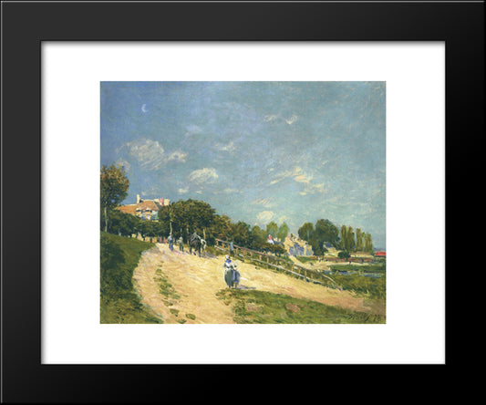 Landscape At Andresy 20x24 Black Modern Wood Framed Art Print Poster by Sisley, Alfred
