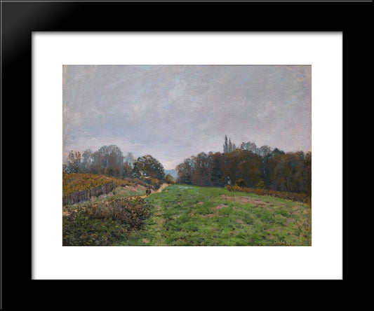 Landscape At Louveciennes 20x24 Black Modern Wood Framed Art Print Poster by Sisley, Alfred