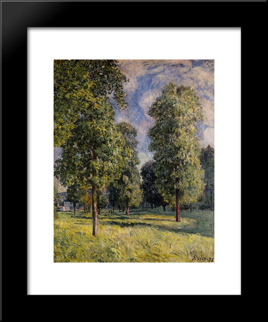 Landscape At Sevres 20x24 Black Modern Wood Framed Art Print Poster by Sisley, Alfred