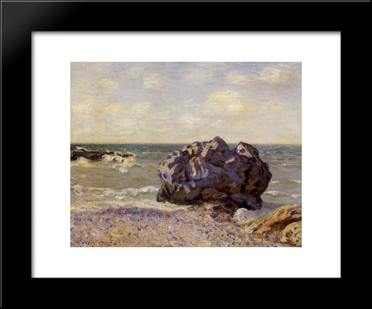 Langland Bay, Storr S Rock, Morning 20x24 Black Modern Wood Framed Art Print Poster by Sisley, Alfred