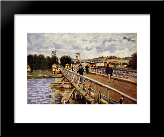 Langland Bay 20x24 Black Modern Wood Framed Art Print Poster by Sisley, Alfred