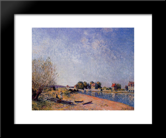 Loing Canal At Saint Mammes 20x24 Black Modern Wood Framed Art Print Poster by Sisley, Alfred