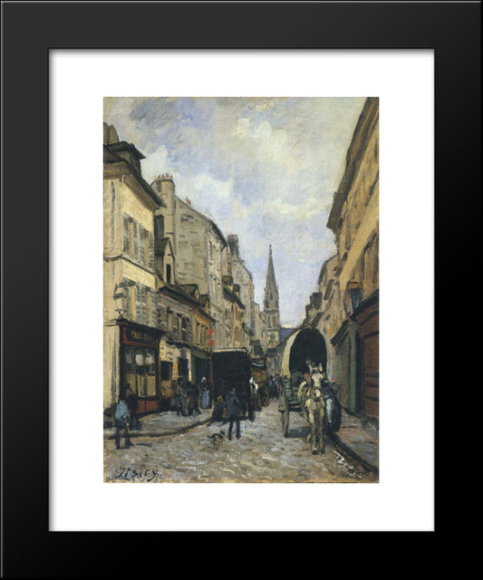 Main Street In Argenteuil 20x24 Black Modern Wood Framed Art Print Poster by Sisley, Alfred