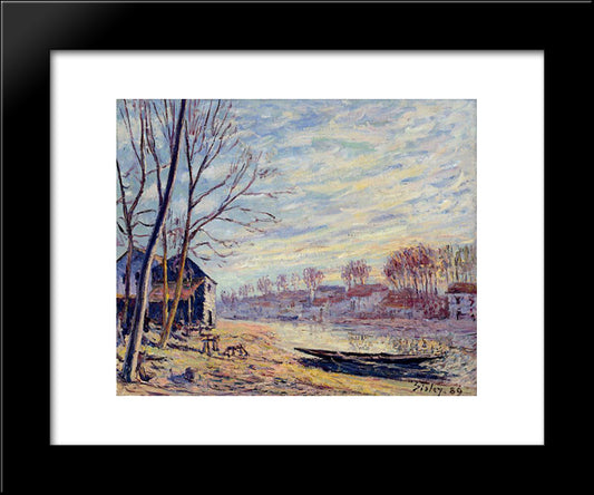 Matrat Cottages 20x24 Black Modern Wood Framed Art Print Poster by Sisley, Alfred
