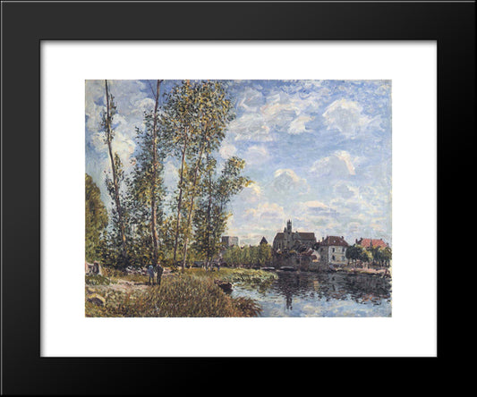 May Afternoon On The Loing 20x24 Black Modern Wood Framed Art Print Poster by Sisley, Alfred