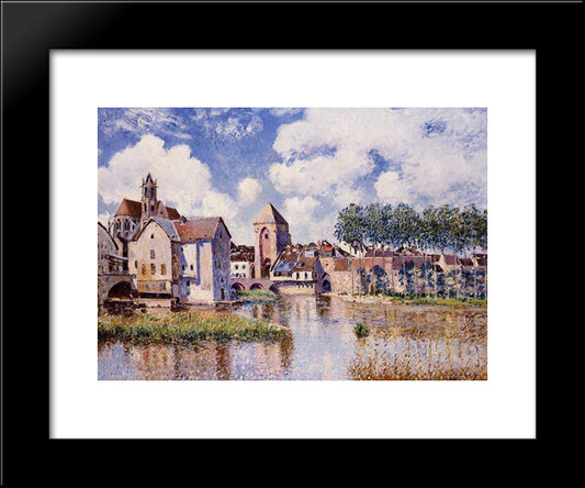 Moret Sur Loing The Porte De Bourgogne 20x24 Black Modern Wood Framed Art Print Poster by Sisley, Alfred