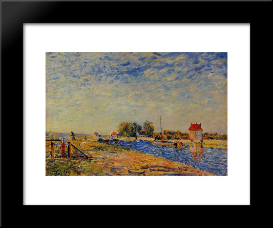 Morning Sun, Saint Mammes 20x24 Black Modern Wood Framed Art Print Poster by Sisley, Alfred