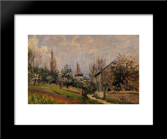 Near Moret 20x24 Black Modern Wood Framed Art Print Poster by Sisley, Alfred