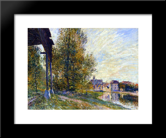 Near Moret Sur Loing 20x24 Black Modern Wood Framed Art Print Poster by Sisley, Alfred