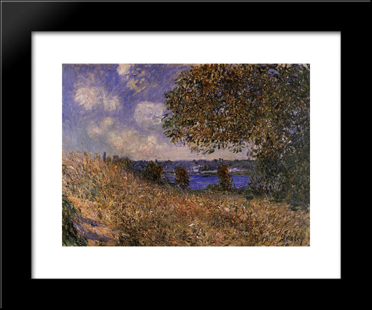 Near The Bank Of The Seine At By 20x24 Black Modern Wood Framed Art Print Poster by Sisley, Alfred