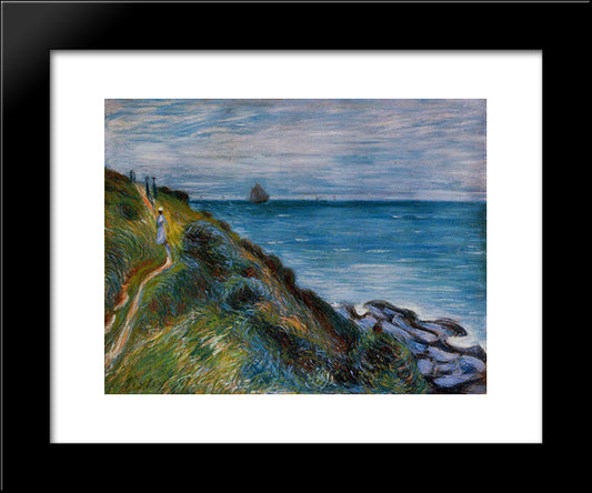 On The Cliffs, Langland Bay, Wales 20x24 Black Modern Wood Framed Art Print Poster by Sisley, Alfred