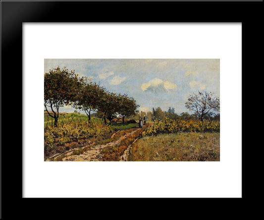 Path In The Country 20x24 Black Modern Wood Framed Art Print Poster by Sisley, Alfred