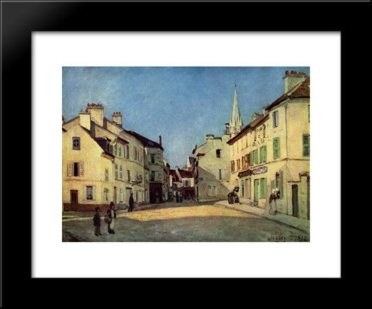 Platz In Argenteuil 20x24 Black Modern Wood Framed Art Print Poster by Sisley, Alfred