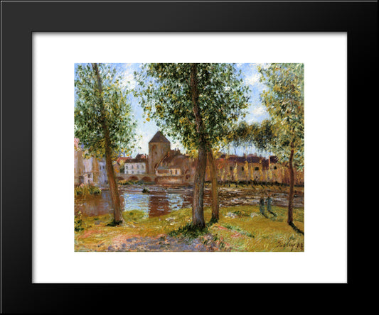 Poplars A Moret Sur Loing, An August Afternoon 20x24 Black Modern Wood Framed Art Print Poster by Sisley, Alfred