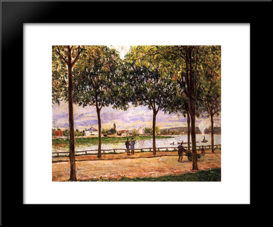 Promenade Of Chestnut Trees 20x24 Black Modern Wood Framed Art Print Poster by Sisley, Alfred