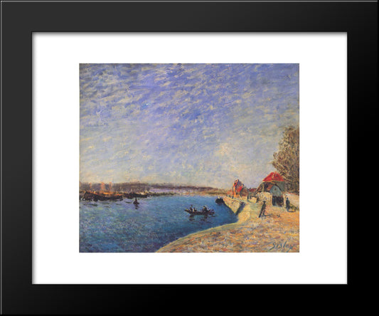 River Loing At Saint Mammes 20x24 Black Modern Wood Framed Art Print Poster by Sisley, Alfred