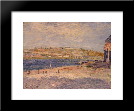 Riverbanks At Saint Mammes 20x24 Black Modern Wood Framed Art Print Poster by Sisley, Alfred