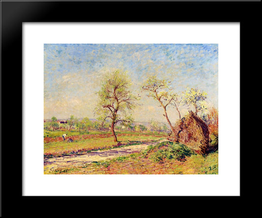 Road At Veneux 20x24 Black Modern Wood Framed Art Print Poster by Sisley, Alfred