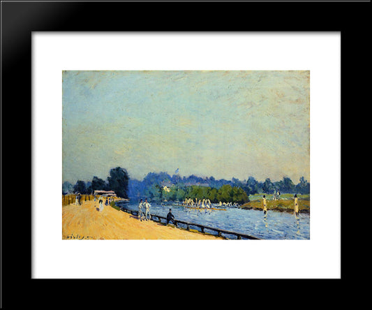 Road From Hampton Court 20x24 Black Modern Wood Framed Art Print Poster by Sisley, Alfred