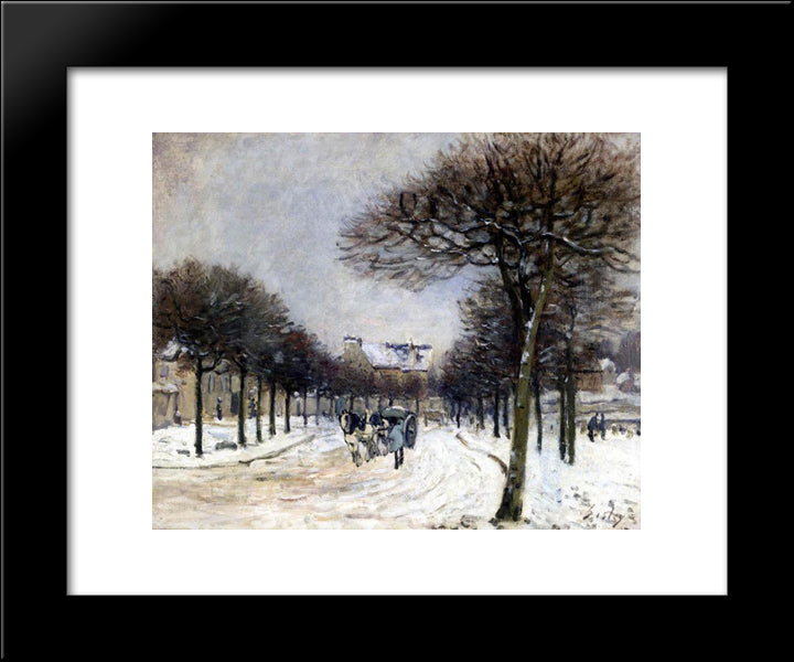 Road From Saint Germain To Marly 20x24 Black Modern Wood Framed Art Print Poster by Sisley, Alfred