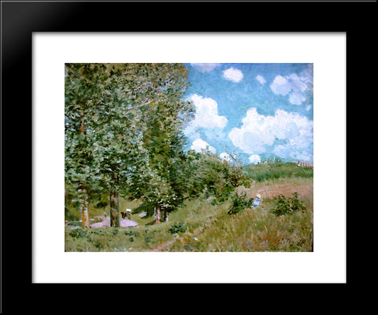 Road From Versailles To Saint Germain 20x24 Black Modern Wood Framed Art Print Poster by Sisley, Alfred