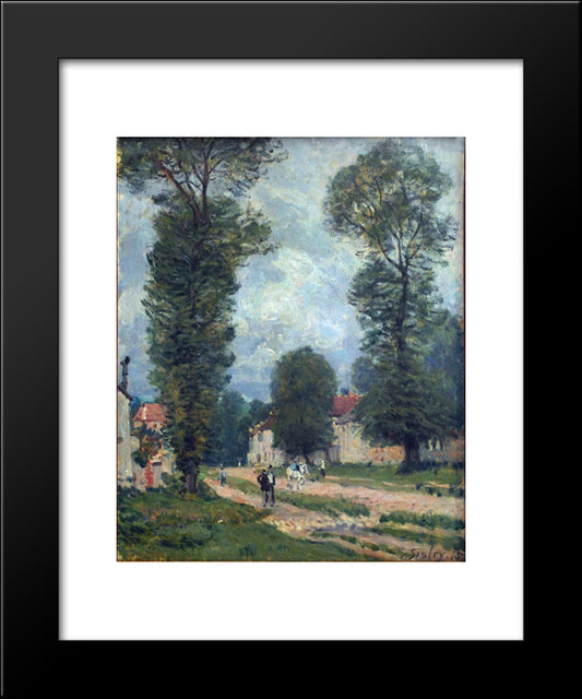 Route To Versailles 20x24 Black Modern Wood Framed Art Print Poster by Sisley, Alfred
