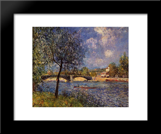 Rowers 20x24 Black Modern Wood Framed Art Print Poster by Sisley, Alfred