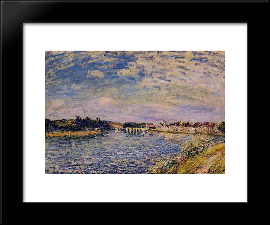 Saint Mammes Evening 20x24 Black Modern Wood Framed Art Print Poster by Sisley, Alfred