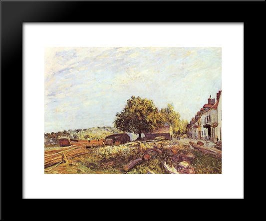 Saint Mammes In Morning 20x24 Black Modern Wood Framed Art Print Poster by Sisley, Alfred