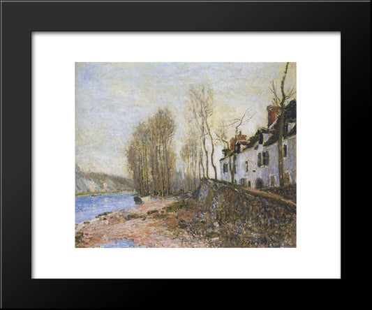 Saint Mammes In Winter 20x24 Black Modern Wood Framed Art Print Poster by Sisley, Alfred