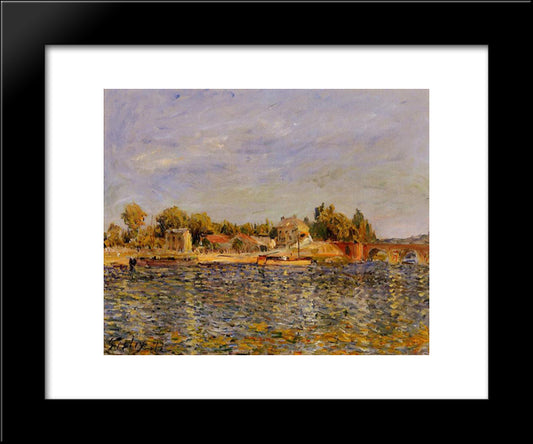 Sevres Bridge 20x24 Black Modern Wood Framed Art Print Poster by Sisley, Alfred